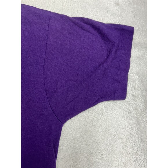 Vintage 90s Beach Palm Trees Single Stitch Puffy Graphic T-Shirt Purple Size XL - Picture 5 of 10